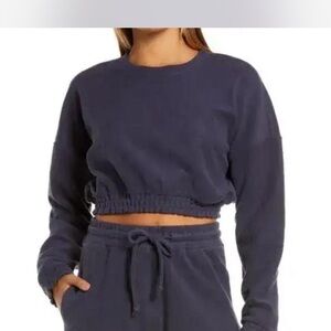 Onia Navy Blue Women's Sweatshirt and Joggers Set